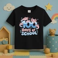 100 Days Of School Axolotl Teacher Toddler T-Shirt thumb 3