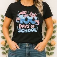 100 Days Of School Axolotl Teacher Women's T-Shirt thumb 2