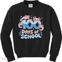 100 Days Of School Axolotl Teacher Kids Sweatshirt thumb 0