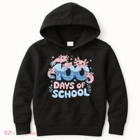 100 Days Of School Axolotl Teacher Kids Hoodie thumb 0