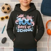 100 Days Of School Axolotl Teacher Kids Hoodie thumb 2