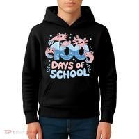 100 Days Of School Axolotl Teacher Kids Hoodie thumb 4
