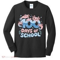 100 Days Of School Axolotl Teacher Kids Long Sleeve Shirt thumb 0