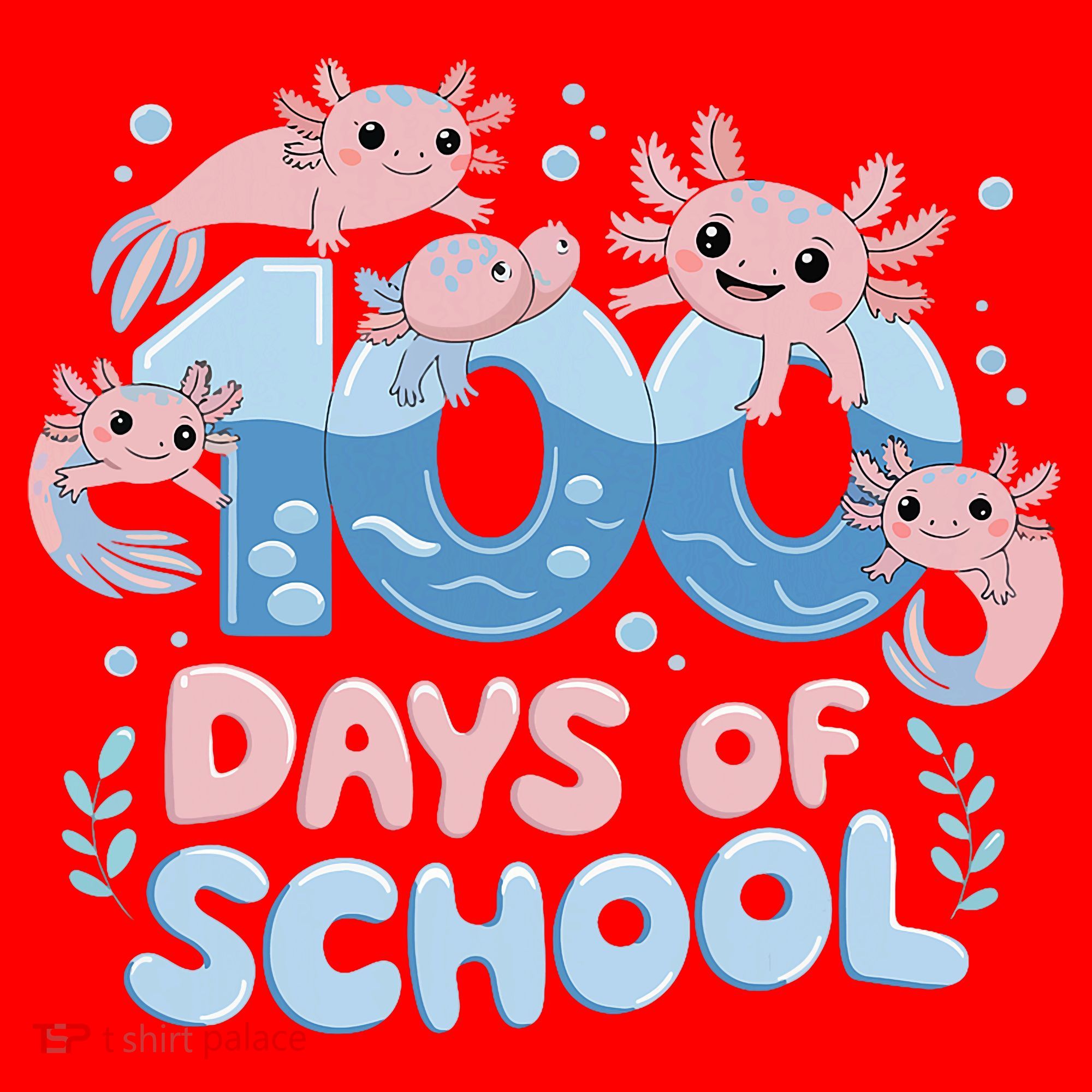 100 Days Of School Axolotl Teacher Santa Hat