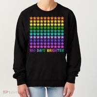 100 Days Of School Brighter Rainbow Star Women's Sweatshirt thumb 0