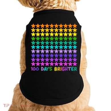 100 Days Of School Brighter Rainbow Star Doggie Tank