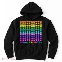 100 Days Of School Brighter Rainbow Star Hoodie thumb 0