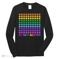 100 Days Of School Brighter Rainbow Star Long Sleeve Shirt thumb 0
