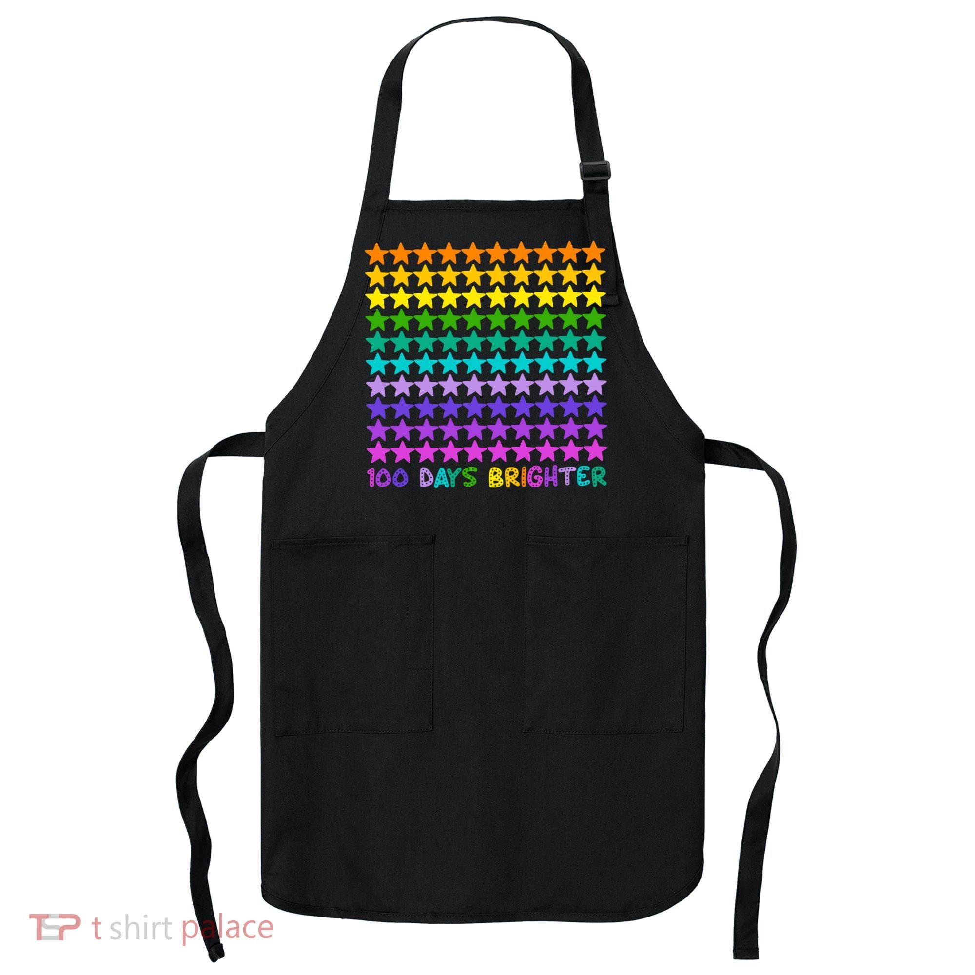 100 Days Of School Brighter Rainbow Star Apron