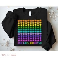 100 Days Of School Brighter Rainbow Star Sweatshirt thumb 2