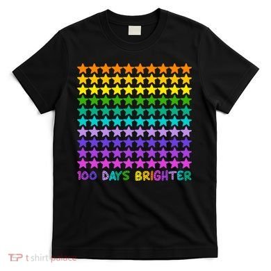 100 Days Of School Brighter Rainbow Star T-Shirt