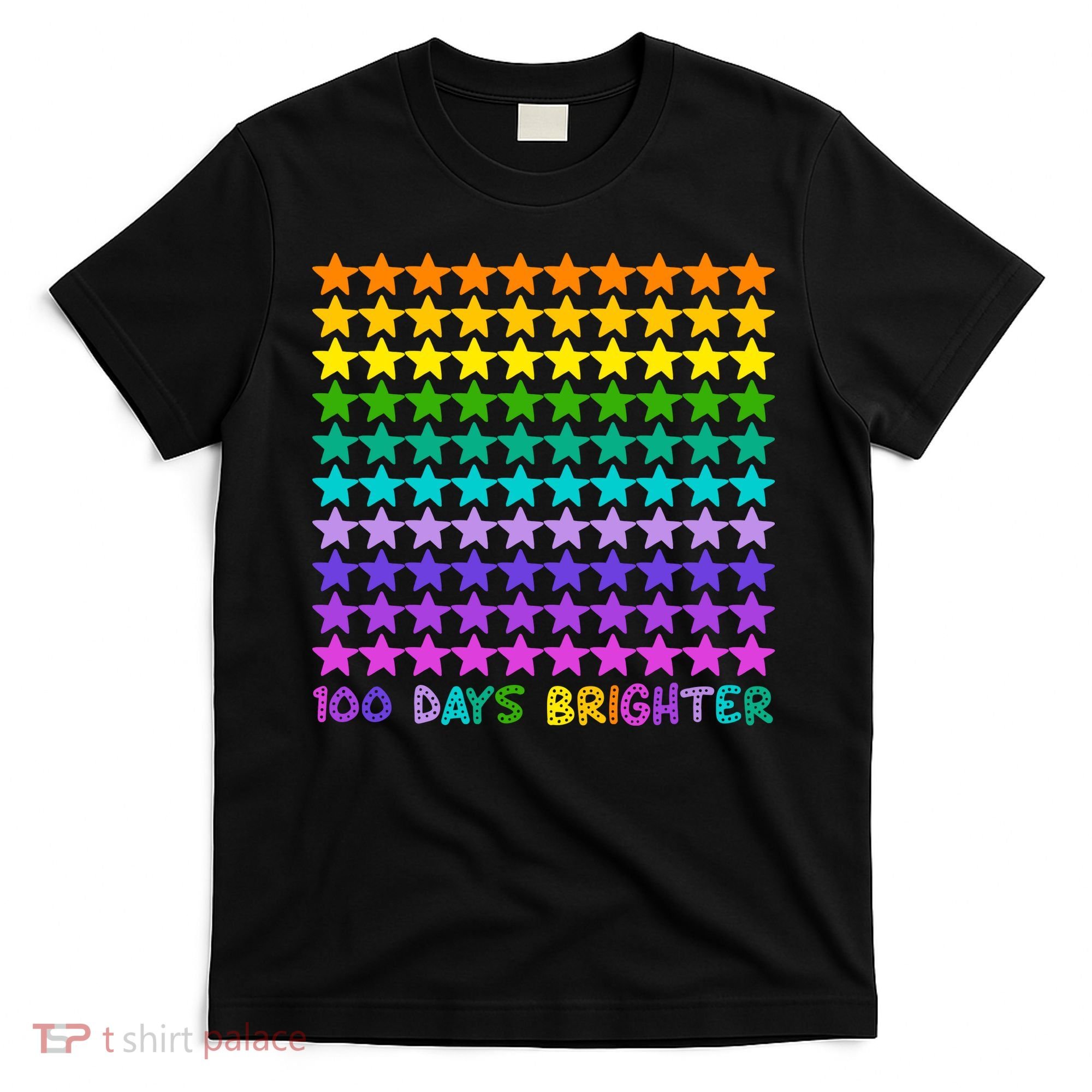 100 Days Of School Brighter Rainbow Star T-Shirt