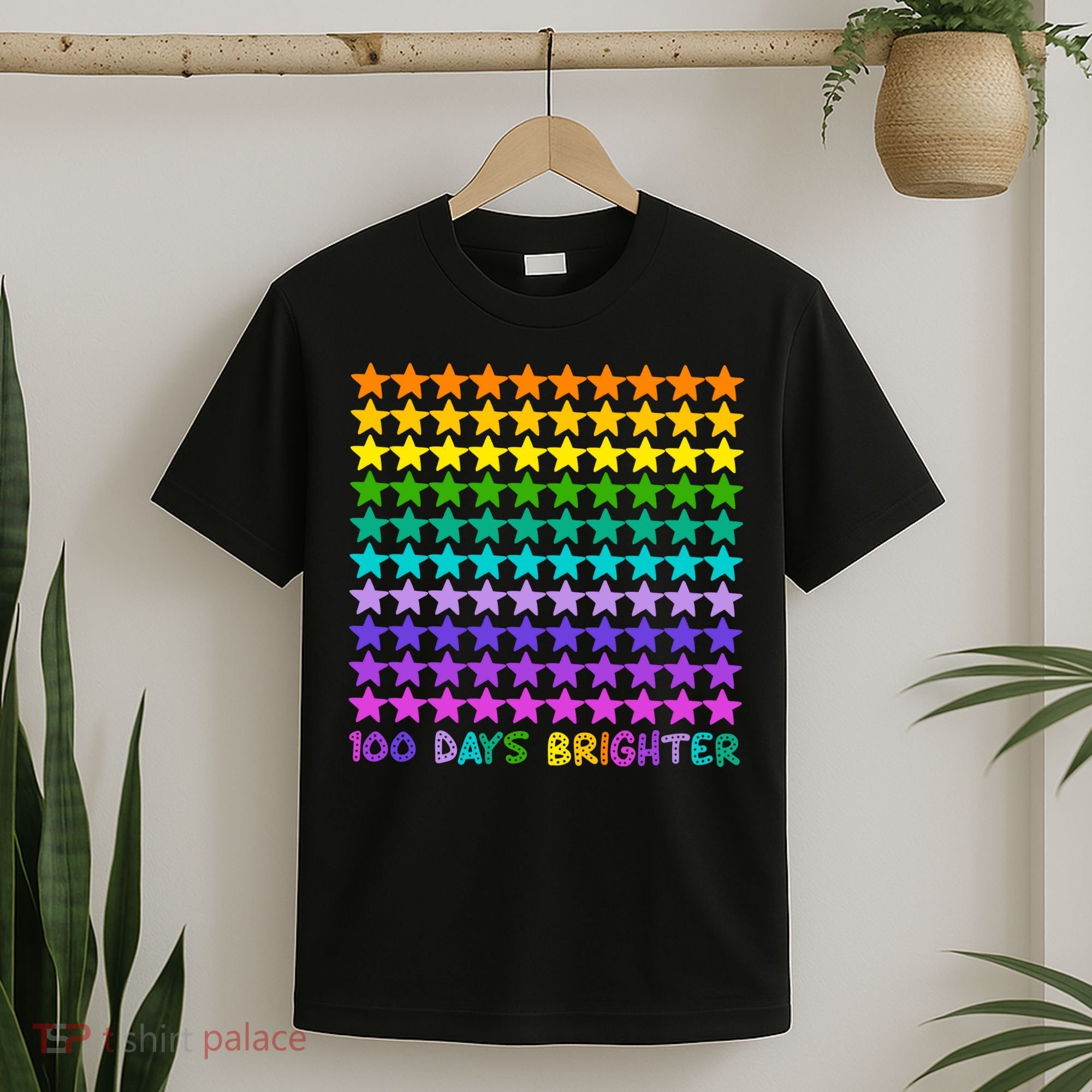 100 Days Of School Brighter Rainbow Star T-Shirt