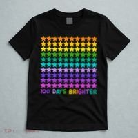 100 Days Of School Brighter Rainbow Star T-Shirt thumb 5