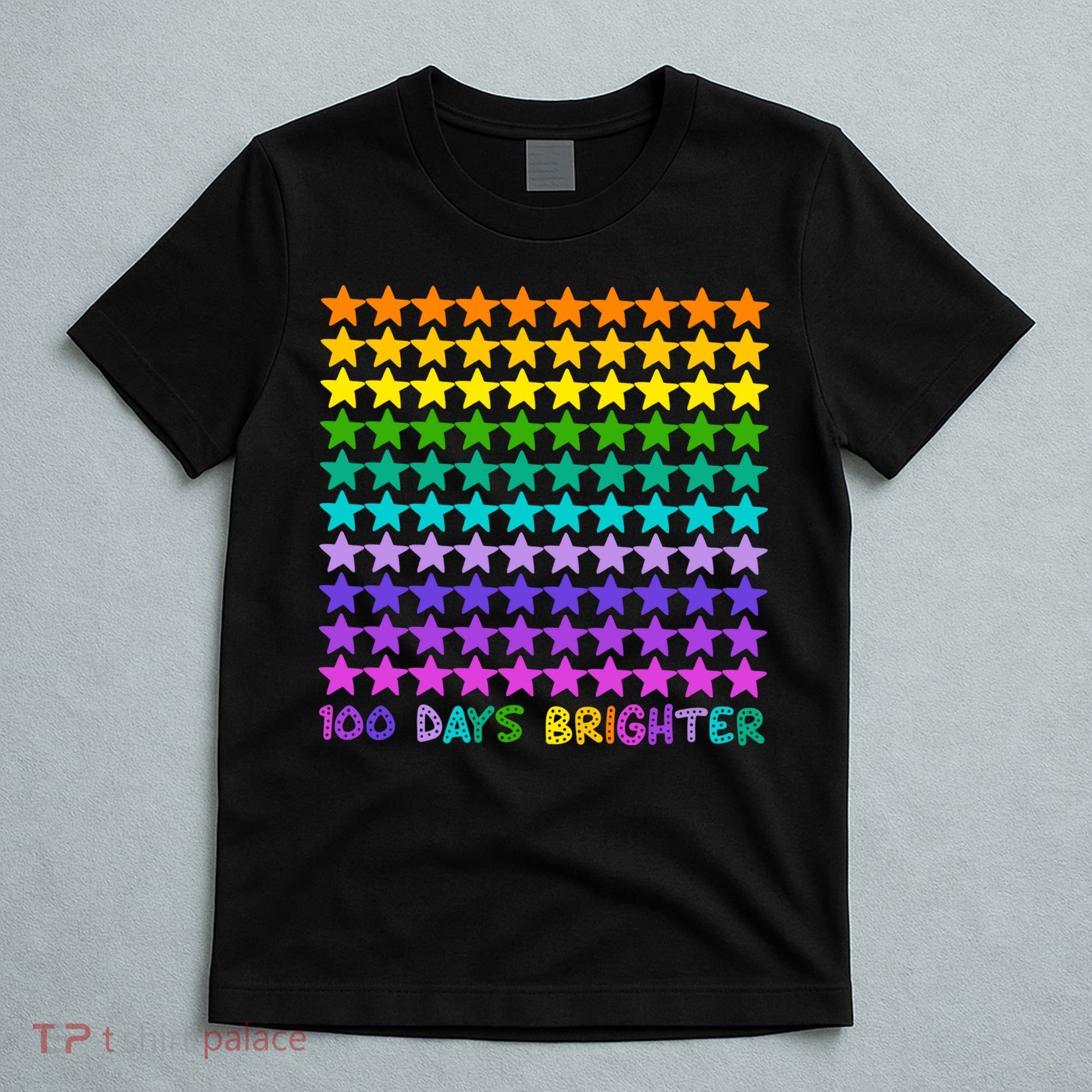 100 Days Of School Brighter Rainbow Star T-Shirt