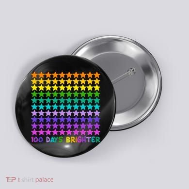 100 Days Of School Brighter Rainbow Star Button
