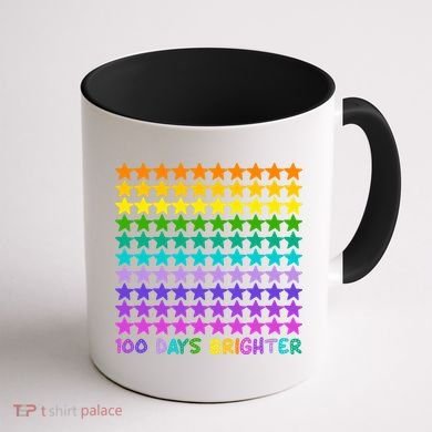 100 Days Of School Brighter Rainbow Star Coffee Mug back