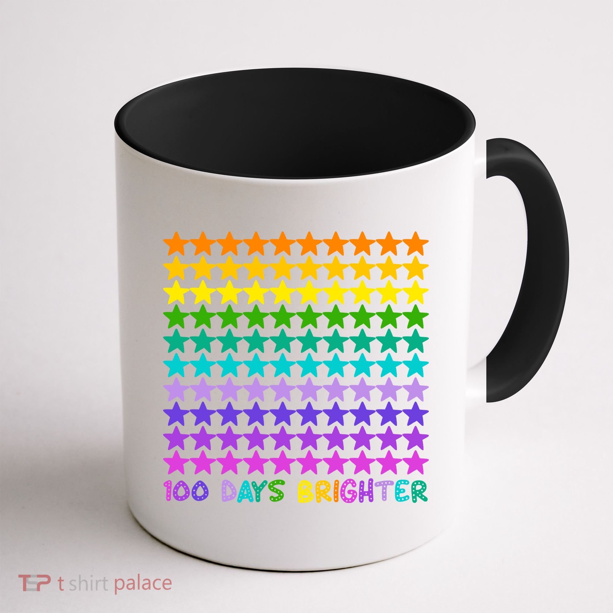 100 Days Of School Brighter Rainbow Star Coffee Mug