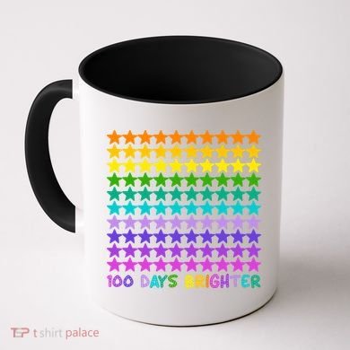 100 Days Of School Brighter Rainbow Star Coffee Mug