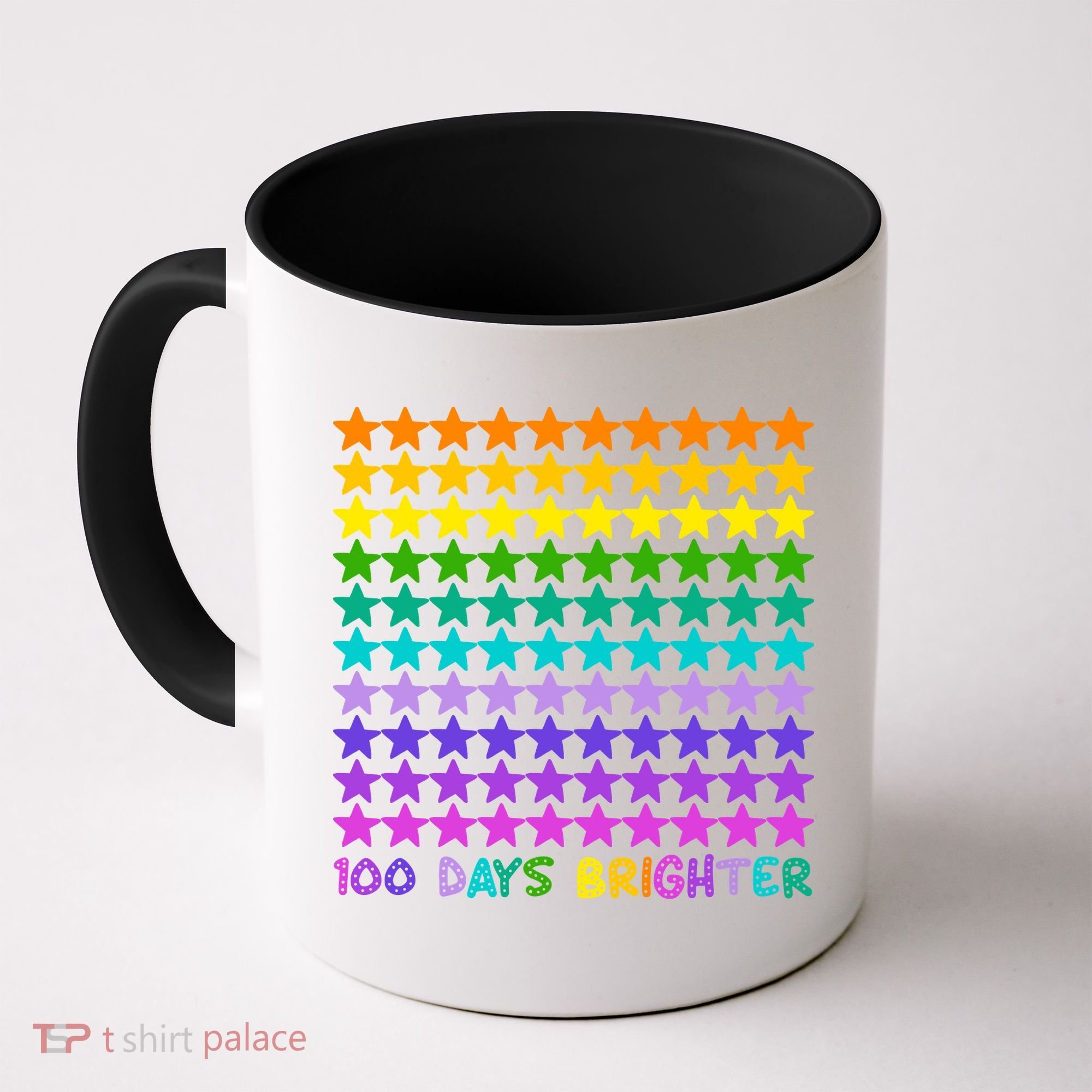100 Days Of School Brighter Rainbow Star Coffee Mug