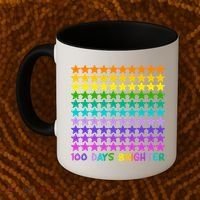 100 Days Of School Brighter Rainbow Star Coffee Mug thumb 2