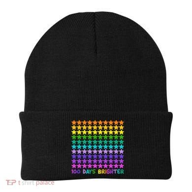 100 Days Of School Brighter Rainbow Star Beanie