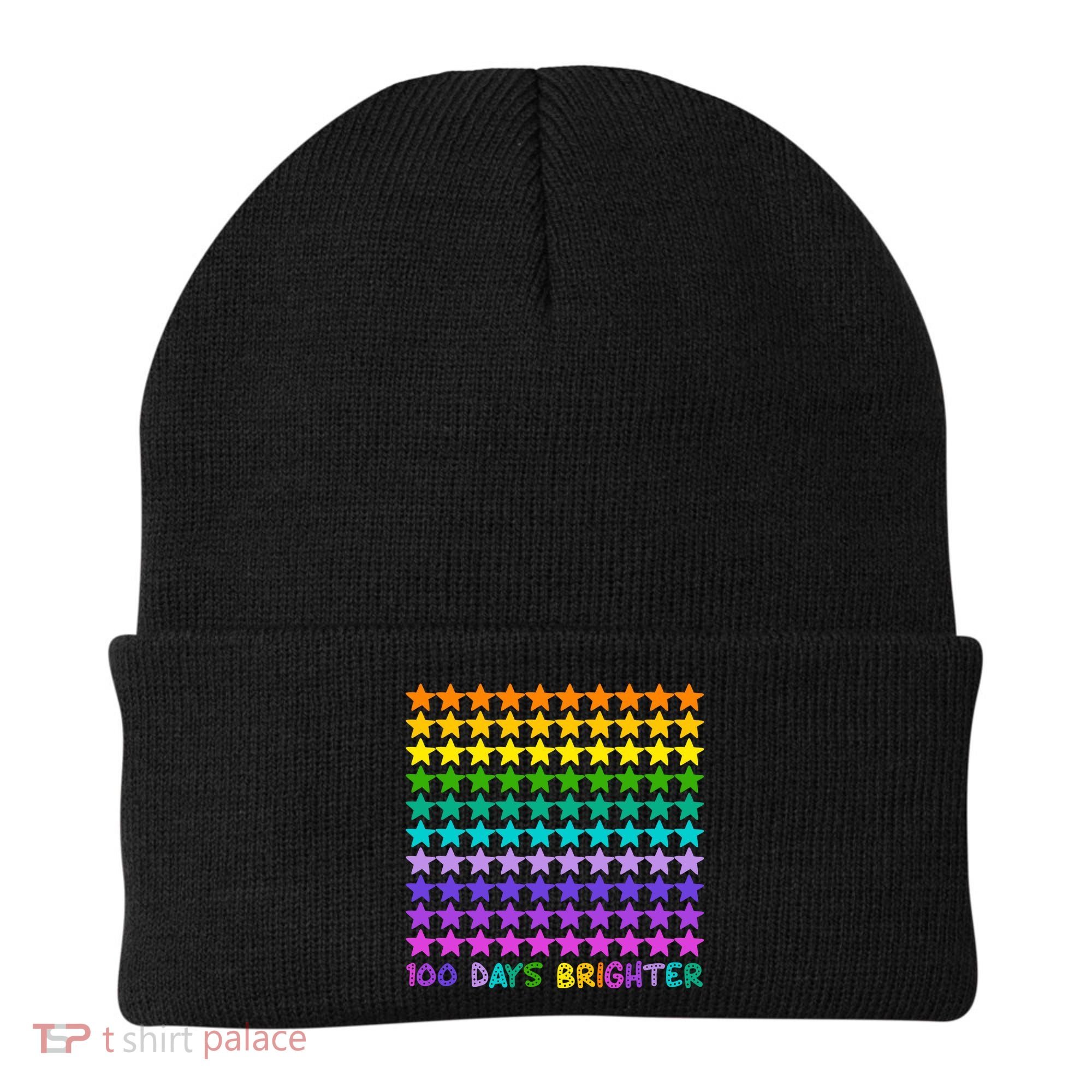 100 Days Of School Brighter Rainbow Star Beanie