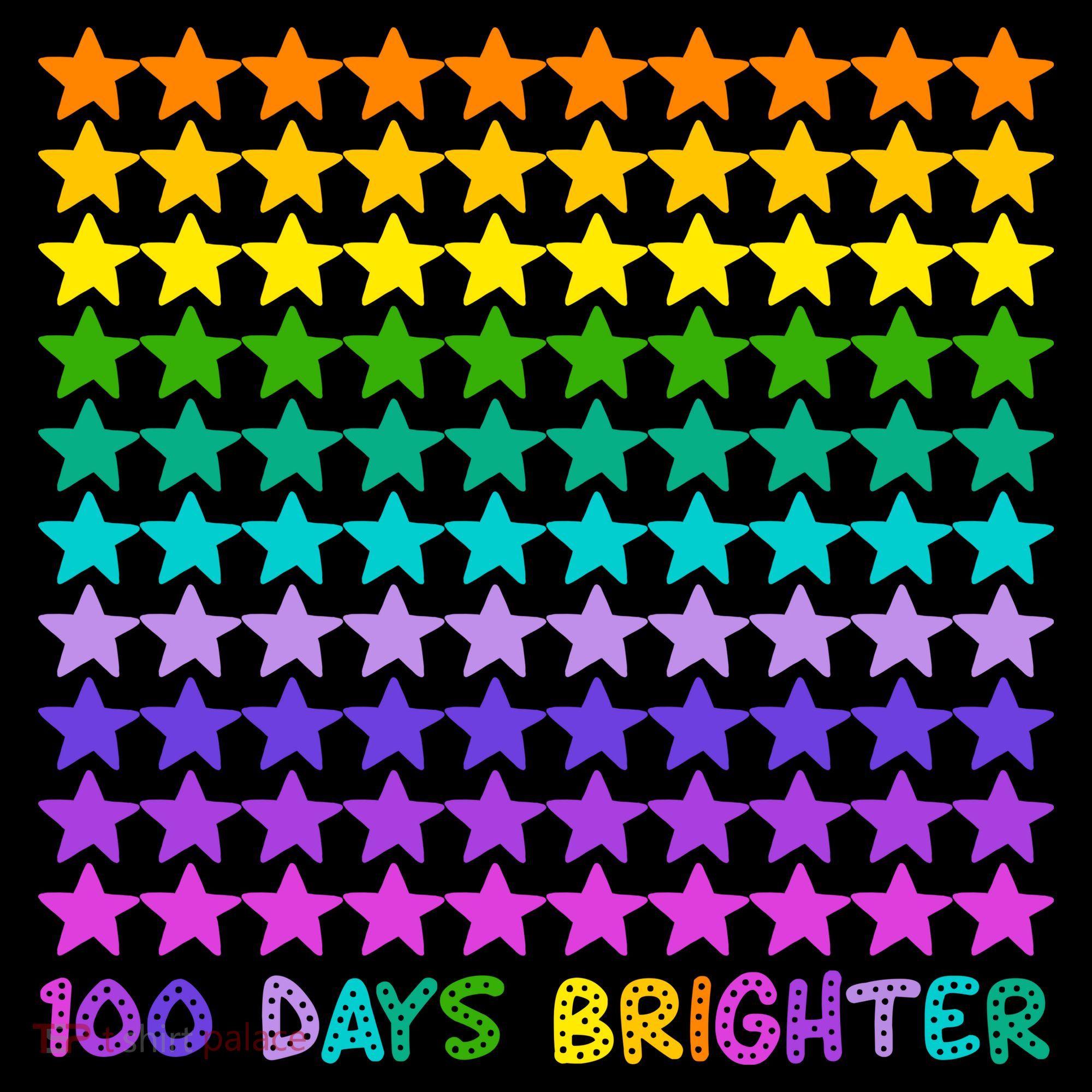 100 Days Of School Brighter Rainbow Star Women's Hoodie