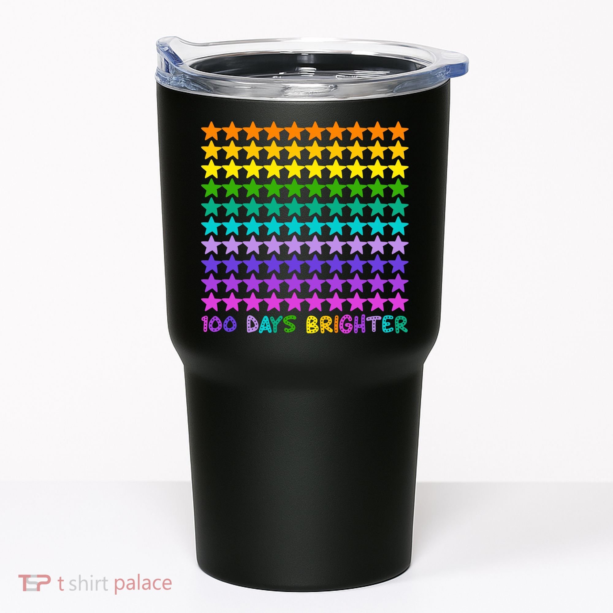 100 Days Of School Brighter Rainbow Star Tumbler