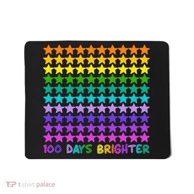 100 Days Of School Brighter Rainbow Star Mousepad