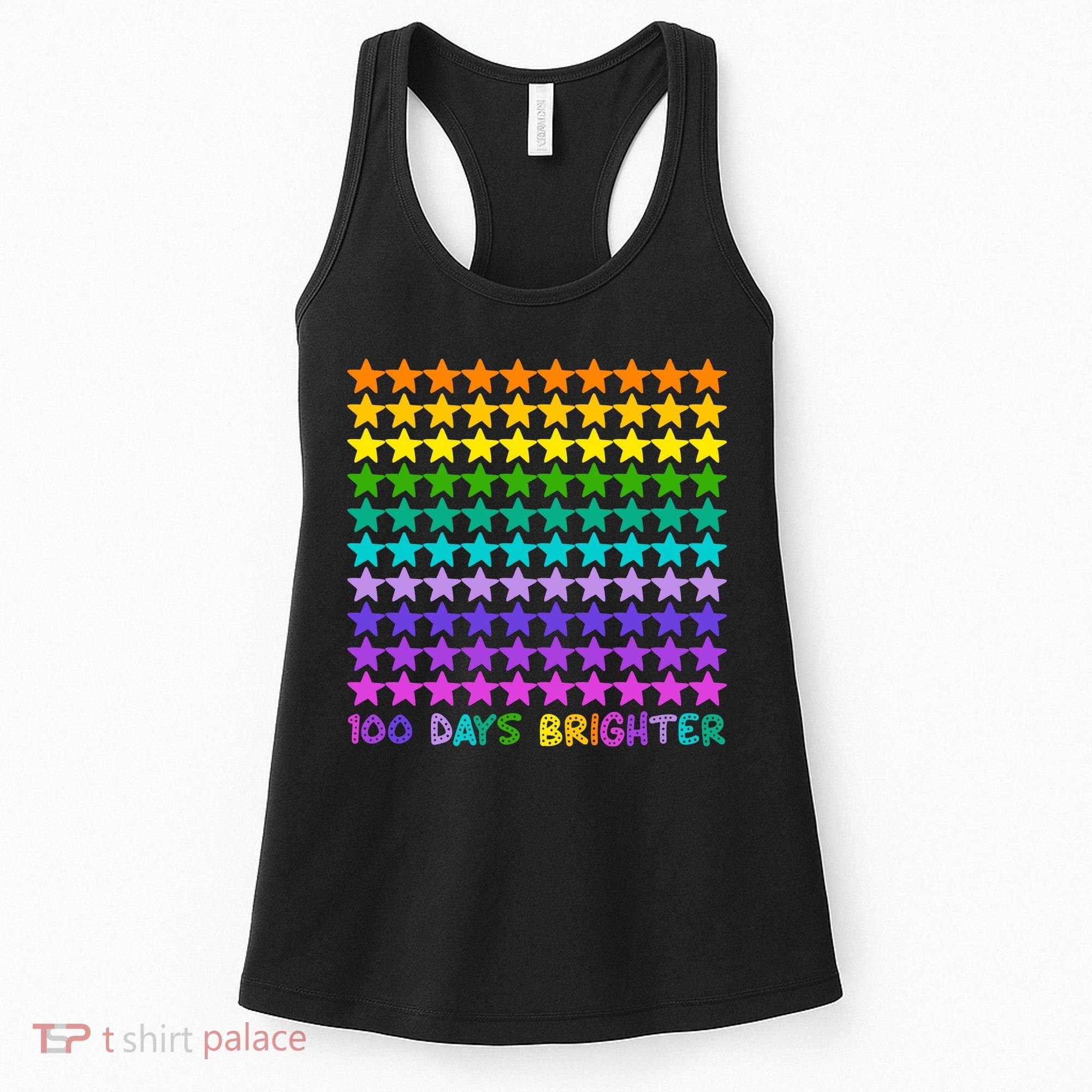 100 Days Of School Brighter Rainbow Star Women's Tank Top