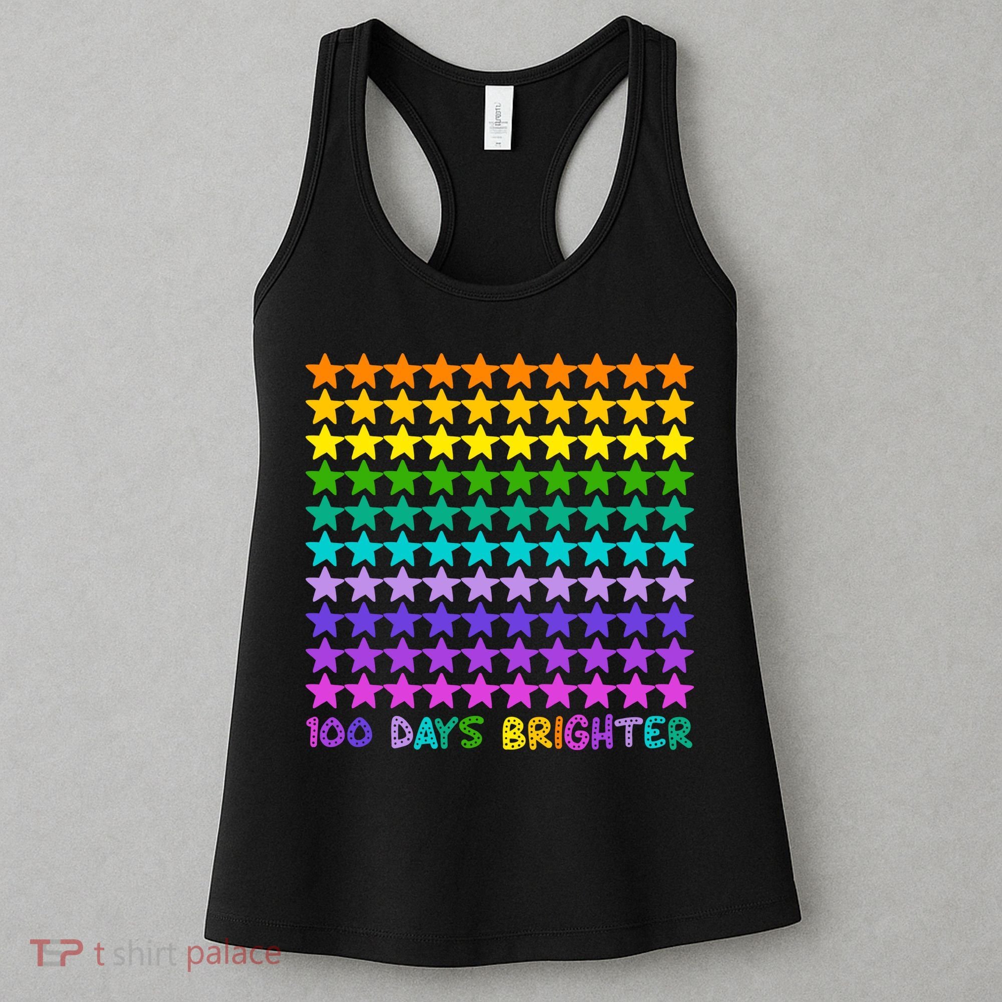 100 Days Of School Brighter Rainbow Star Women's Tank Top