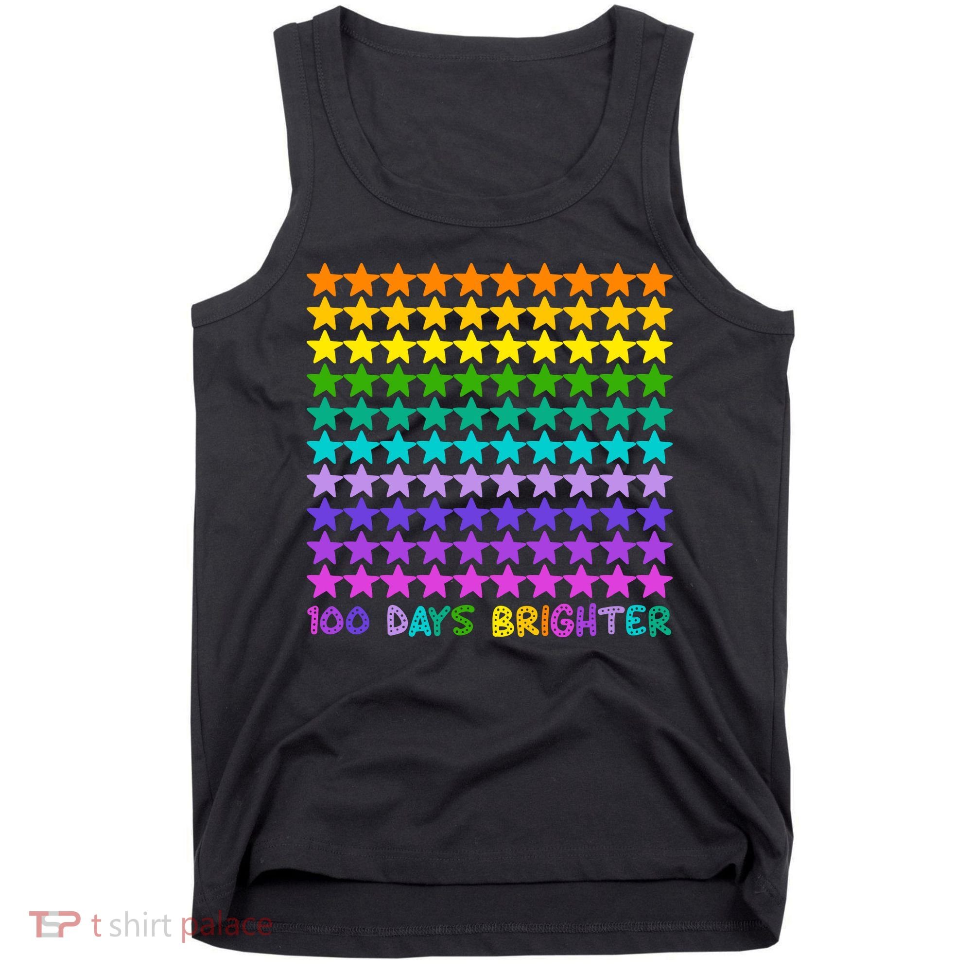 100 Days Of School Brighter Rainbow Star Tank Top