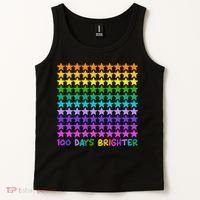 100 Days Of School Brighter Rainbow Star Tank Top thumb 2