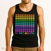 100 Days Of School Brighter Rainbow Star Tank Top thumb 3