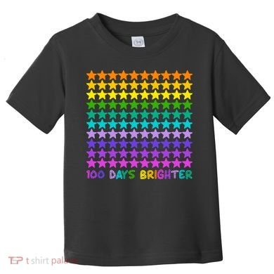 100 Days Of School Brighter Rainbow Star Toddler T-Shirt