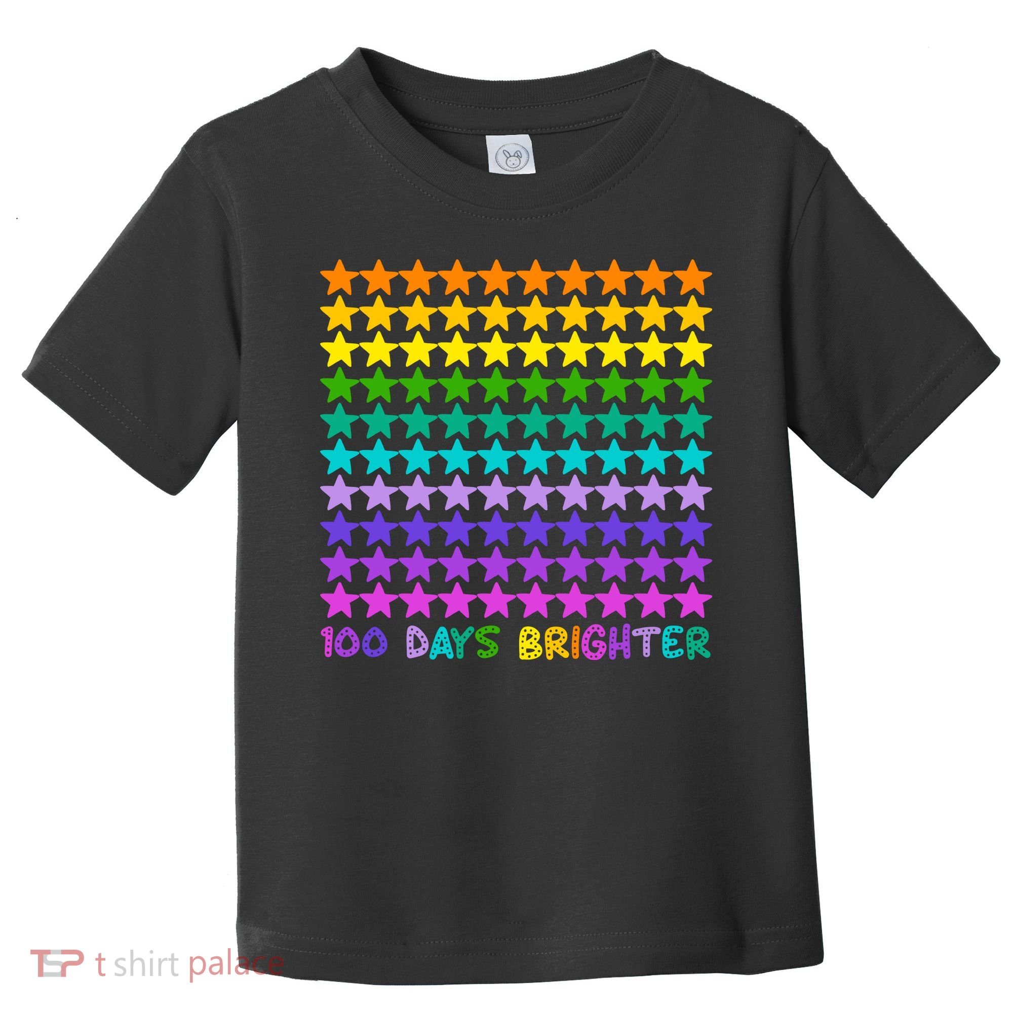 100 Days Of School Brighter Rainbow Star Toddler T-Shirt