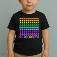 100 Days Of School Brighter Rainbow Star Toddler T-Shirt thumb 2