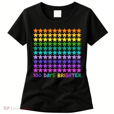 100 Days Of School Brighter Rainbow Star Women's T-Shirt