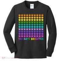 100 Days Of School Brighter Rainbow Star Kids Long Sleeve Shirt thumb 0