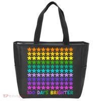 100 Days Of School Brighter Rainbow Star Tote Bag thumb 0