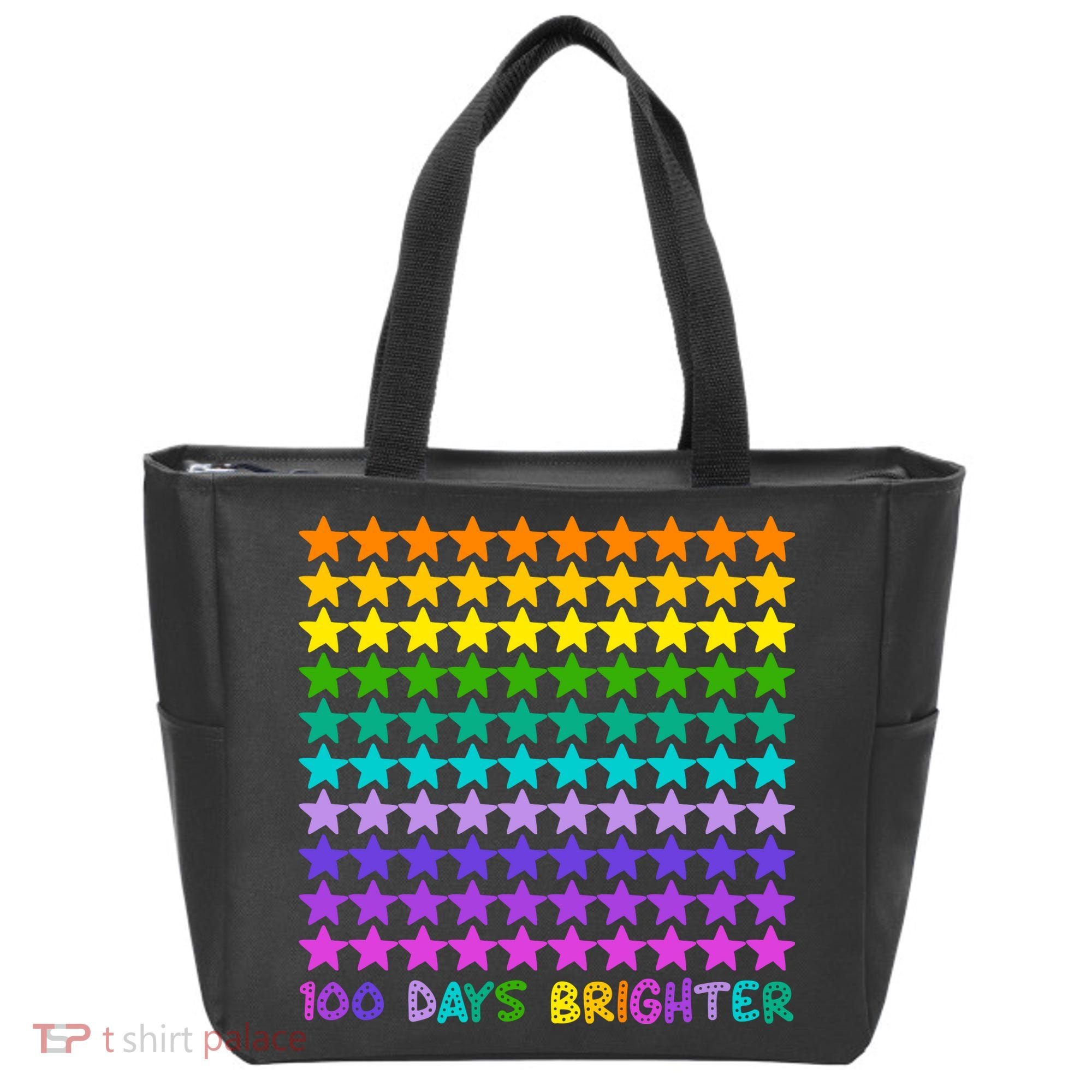 100 Days Of School Brighter Rainbow Star Tote Bag