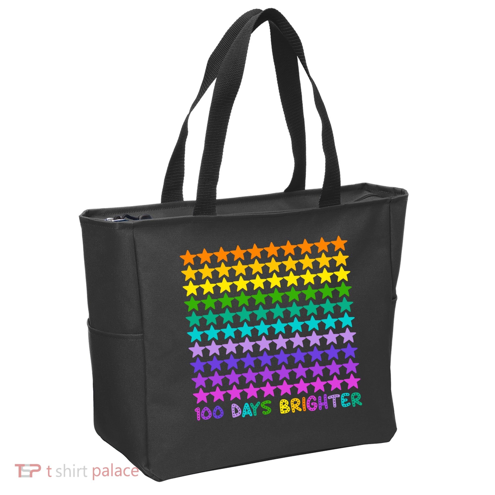 100 Days Of School Brighter Rainbow Star Tote Bag