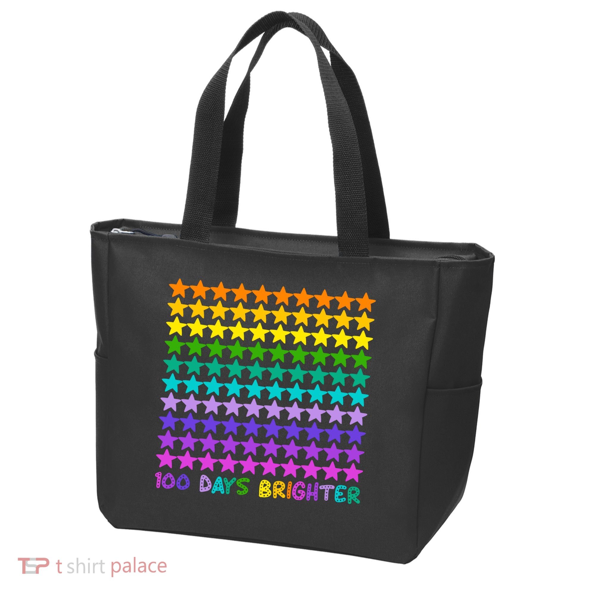 100 Days Of School Brighter Rainbow Star Tote Bag