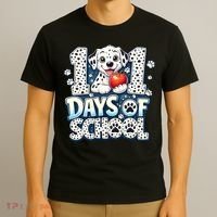 101 Days Of School Dog 100th Day Teacher Students T-Shirt thumb 3
