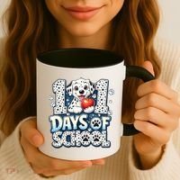 101 Days Of School Dog 100th Day Teacher Students Coffee Mug thumb 3