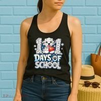101 Days Of School Dog 100th Day Teacher Students Women's Tank Top thumb 2