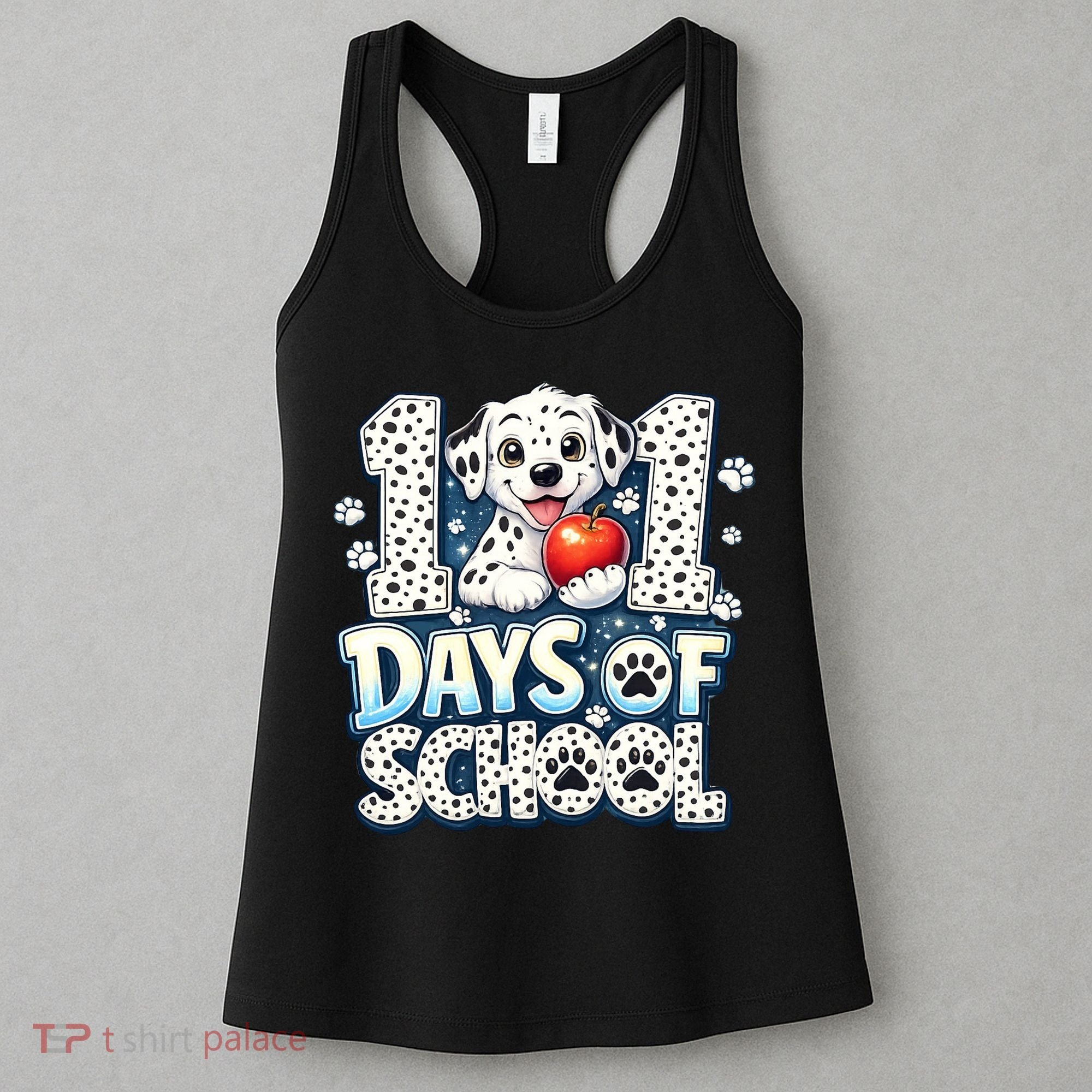101 Days Of School Dog 100th Day Teacher Students Women's Tank Top