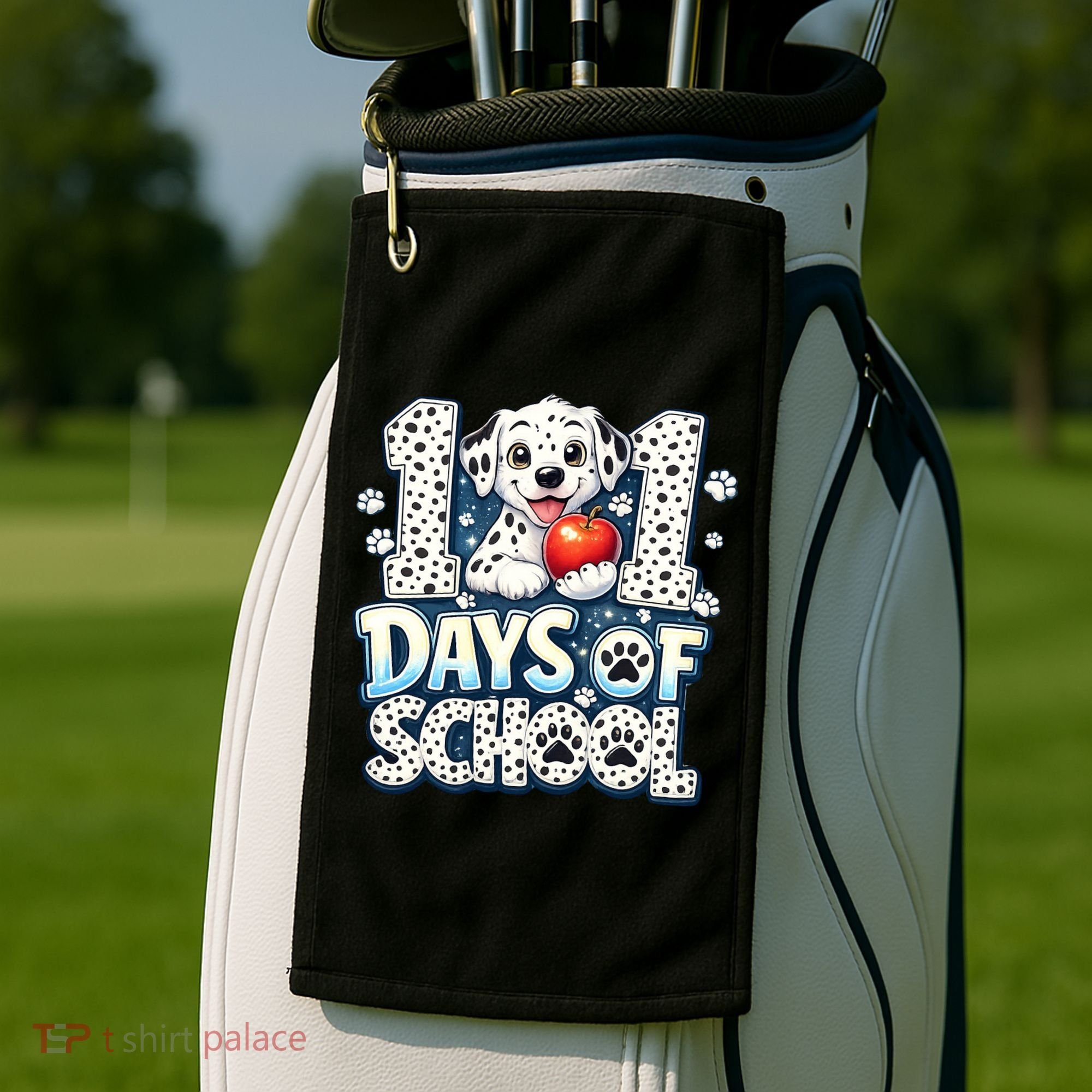 101 Days Of School Dog 100th Day Teacher Students Golf Towel