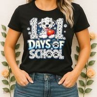 101 Days Of School Dog 100th Day Teacher Students Women's T-Shirt thumb 2